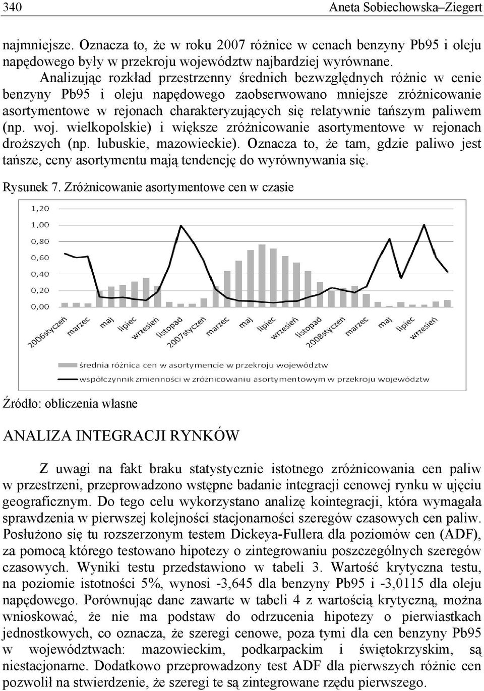 tańszym paliwem (np. woj. wielkopolskie) i większe zróżnicowanie asortymentowe w rejonach droższych (np. lubuskie, mazowieckie).