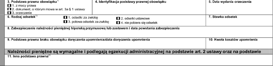 Wzór tytułu wykonawczego TRAKTOWANIE SMS JAKO ZBĘDNEGO DODATKU UTRUDNIAJĄCEGO PRACĘ BŁĘDNE KWALIFIKOWANIE ZDARZEŃ KOLEJOWYCH Część E Informacje zawarte w poz. 1-