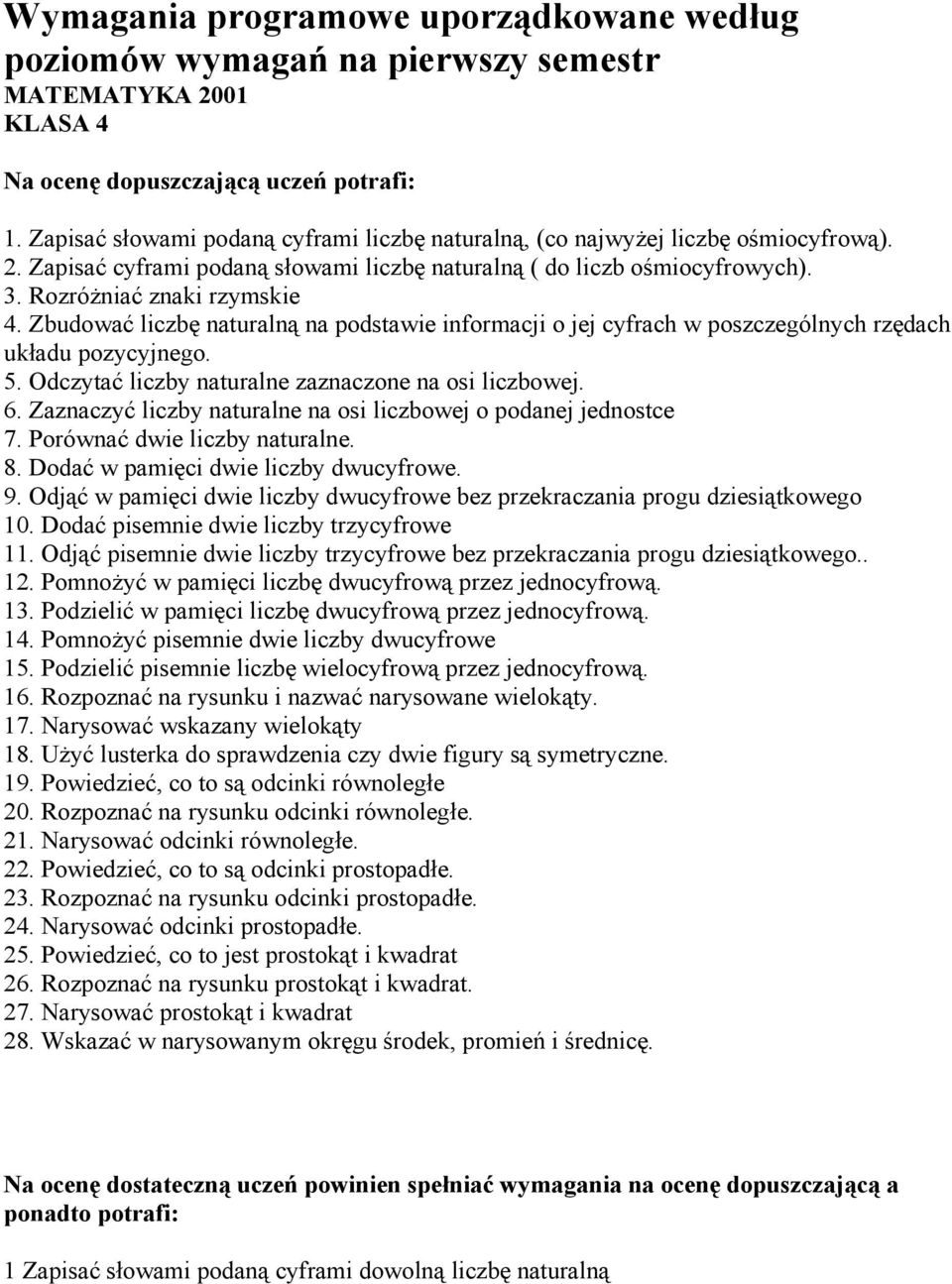 Zbudować liczbę naturalną na podstawie informacji o jej cyfrach w poszczególnych rzędach układu pozycyjnego. 5. Odczytać liczby naturalne zaznaczone na osi liczbowej. 6.