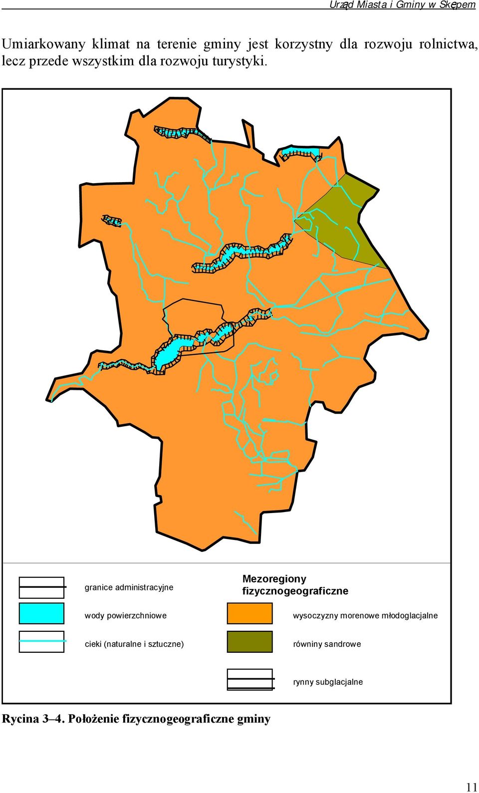 granice administracyjne wody powierzchniowe Mezoregiony fizycznogeograficzne