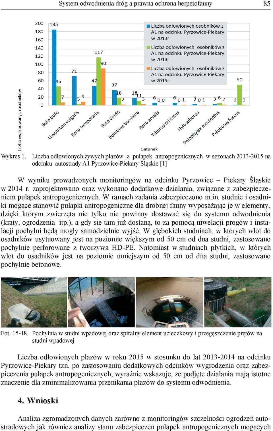 Piekary Śląskie w 2014 r. zaprojektowano oraz wykonano dodatkowe działania, związane z zabezpieczeniem pułapek antropogenicznych. W ramach zadania zabezpieczono m.in.