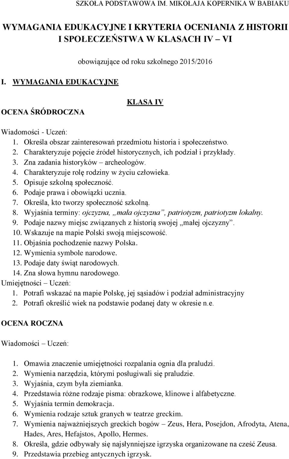 Charakteryzuje rolę rodziny w życiu człowieka. 5. Opisuje szkolną społeczność. 6. Podaje prawa i obowiązki ucznia. 7. Określa, kto tworzy społeczność szkolną. 8.