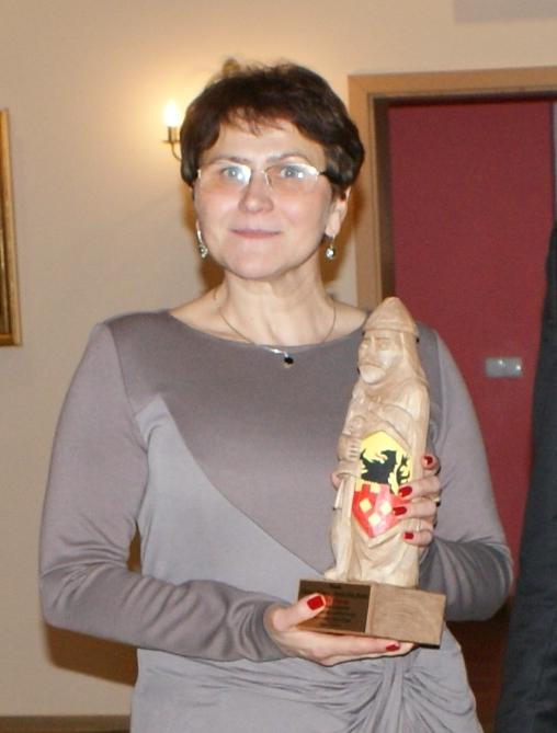 Rzeźbę Marcina ze Sławska otrzymała Przewodnicząca Rady Gminy Rzgów Ewa