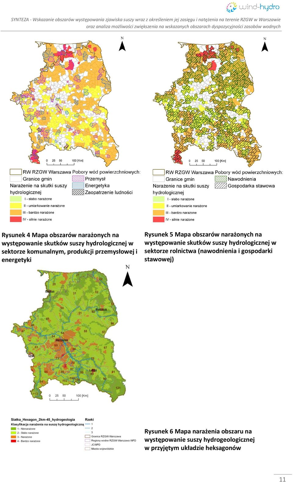 energetyki Rysunek 5 Mapa obszarów narażonych na występowanie skutków suszy hydrologicznej w sektorze rolnictwa (nawodnienia i