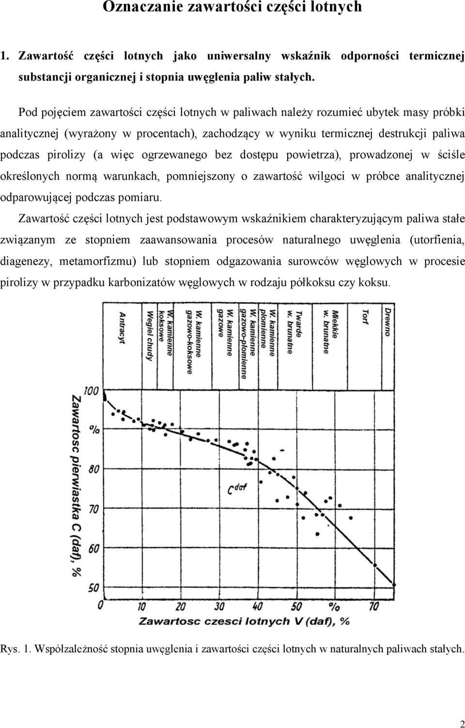 ogrzewanego bez dostępu powietrza), prowadzonej w ściśle określonych normą warunkach, pomniejszony o zawartość wilgoci w próbce analitycznej odparowującej podczas pomiaru.