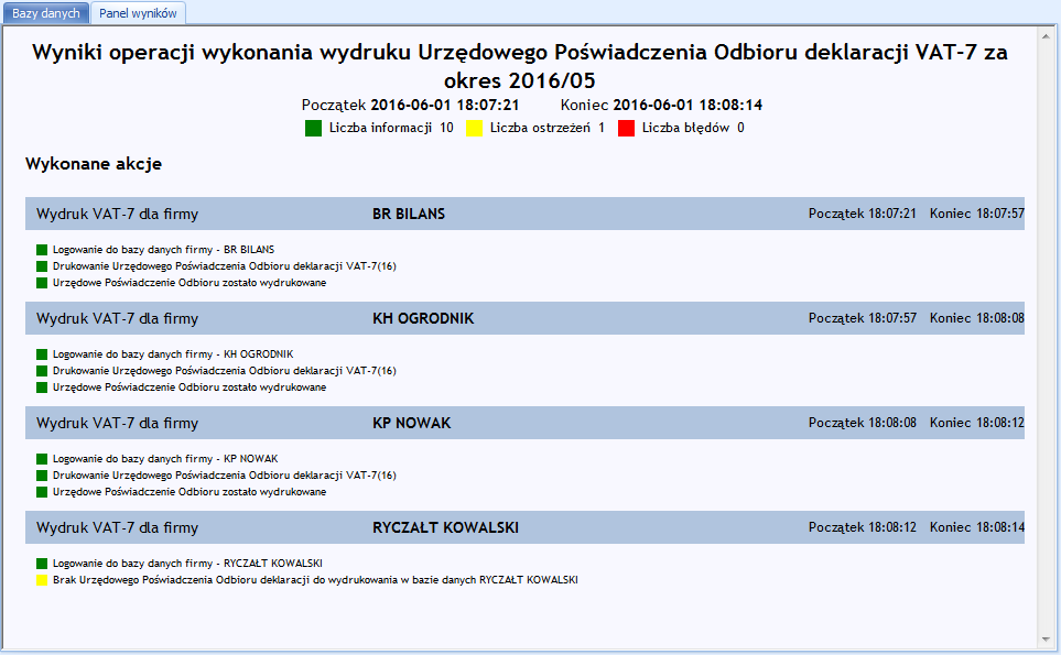 Raport po wydrukowaniu UPO dla deklaracji VAT-7 Wydruki ekonomiczne Wydruk rejestru VAT, Wydruk KPiR, Wydruk dzienników. Są to wydruki, które zawierają więcej informacji na jednej stronie wydruku.