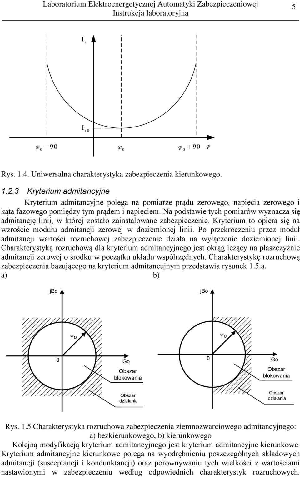 Na podstawie tych pomiarów wyznacza się admitancję linii, w której zostało zainstalowane zabezpieczenie. Kryterium to opiera się na wzroście modułu admitancji zerowej w doziemionej linii.