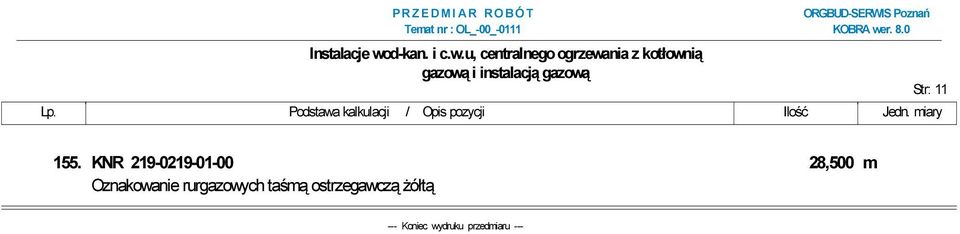 Oznakowanie rurgazowych taśmą