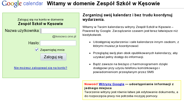 Teraz już dysponujemy adresami w naszej własnej domenie, które podamy wszystkim użytkownikom.