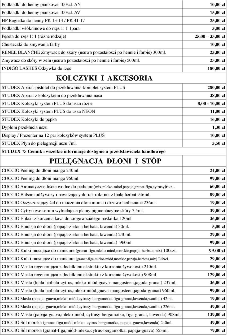 po hennie i farbie) 300ml. Zmywacz do skóry w żelu (usuwa pozostałości po hennie i farbie) 500ml.