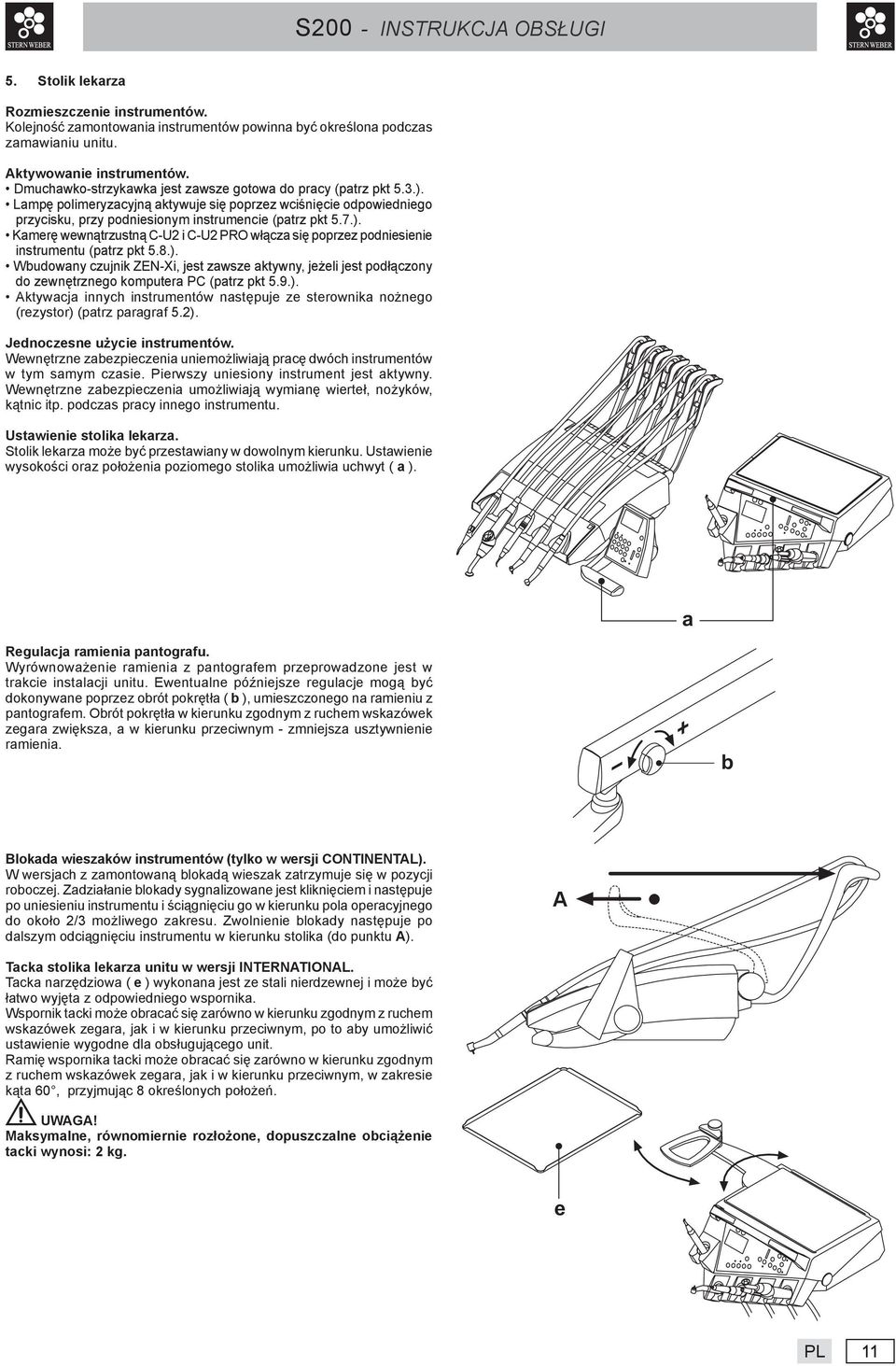 8.). Wbudowany czujnik ZEN-Xi, jest zawsze aktywny, jeżeli jest podłączony do zewnętrznego komputera PC (patrz pkt 5.9.). Aktywacja innych instrumentów następuje ze sterownika nożnego (rezystor) (patrz paragraf 5.