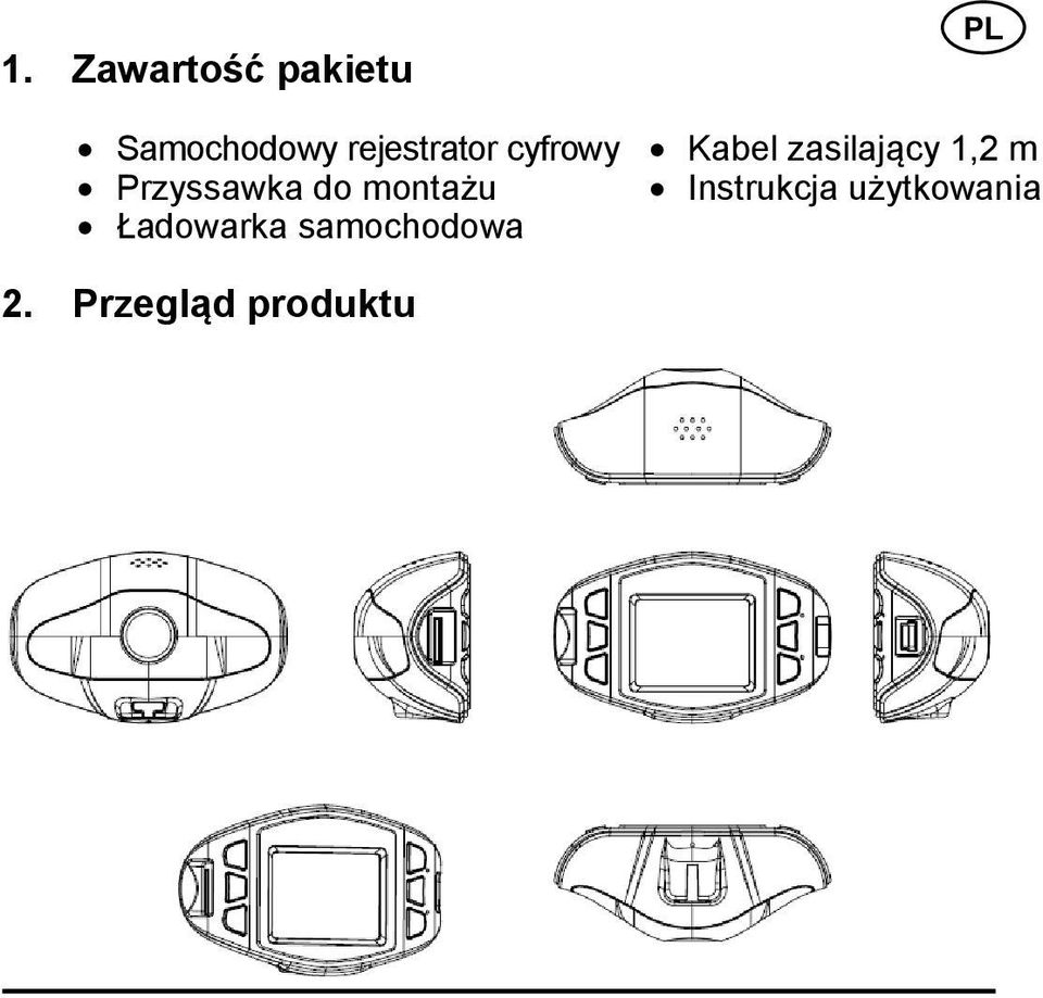 Ładowarka samochodowa PL Kabel zasilający