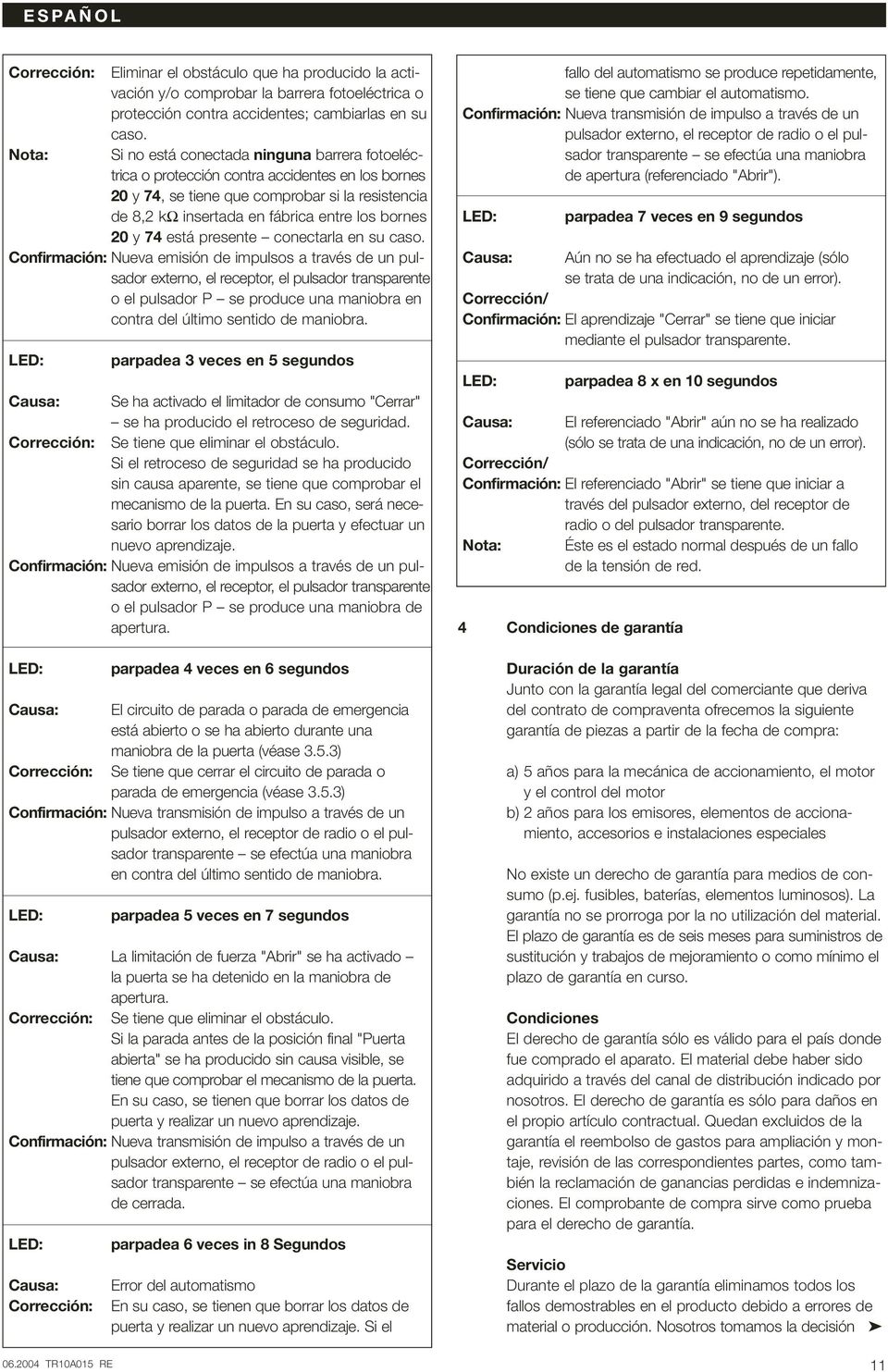 20 y 74 está presente conectarla en su caso.