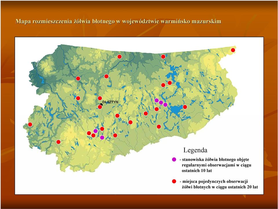 objęte regularnymi obserwacjami w ciągu ostatnich 10 lat -