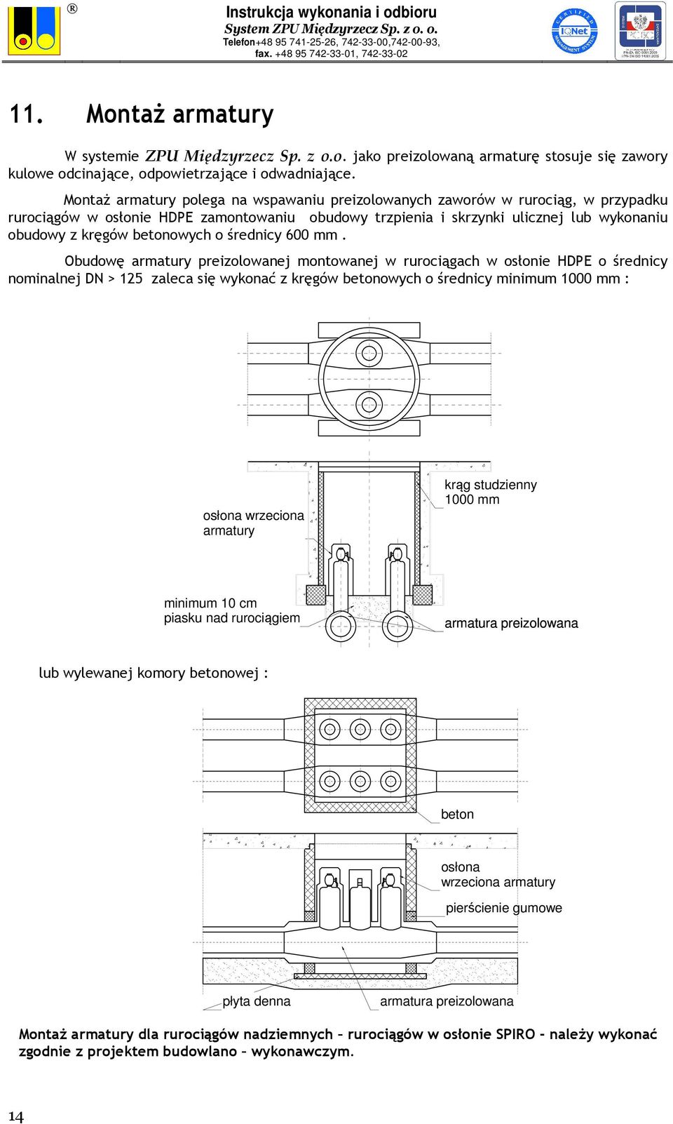 betonowych o średnicy 600 mm.