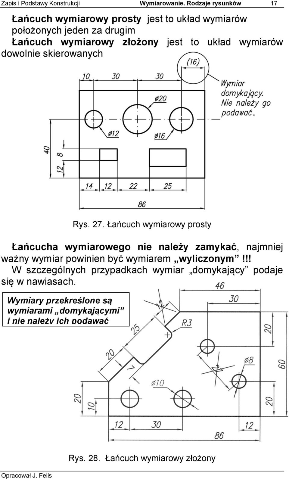 układ wymiarów dowolnie skierowanych Rys. 27.