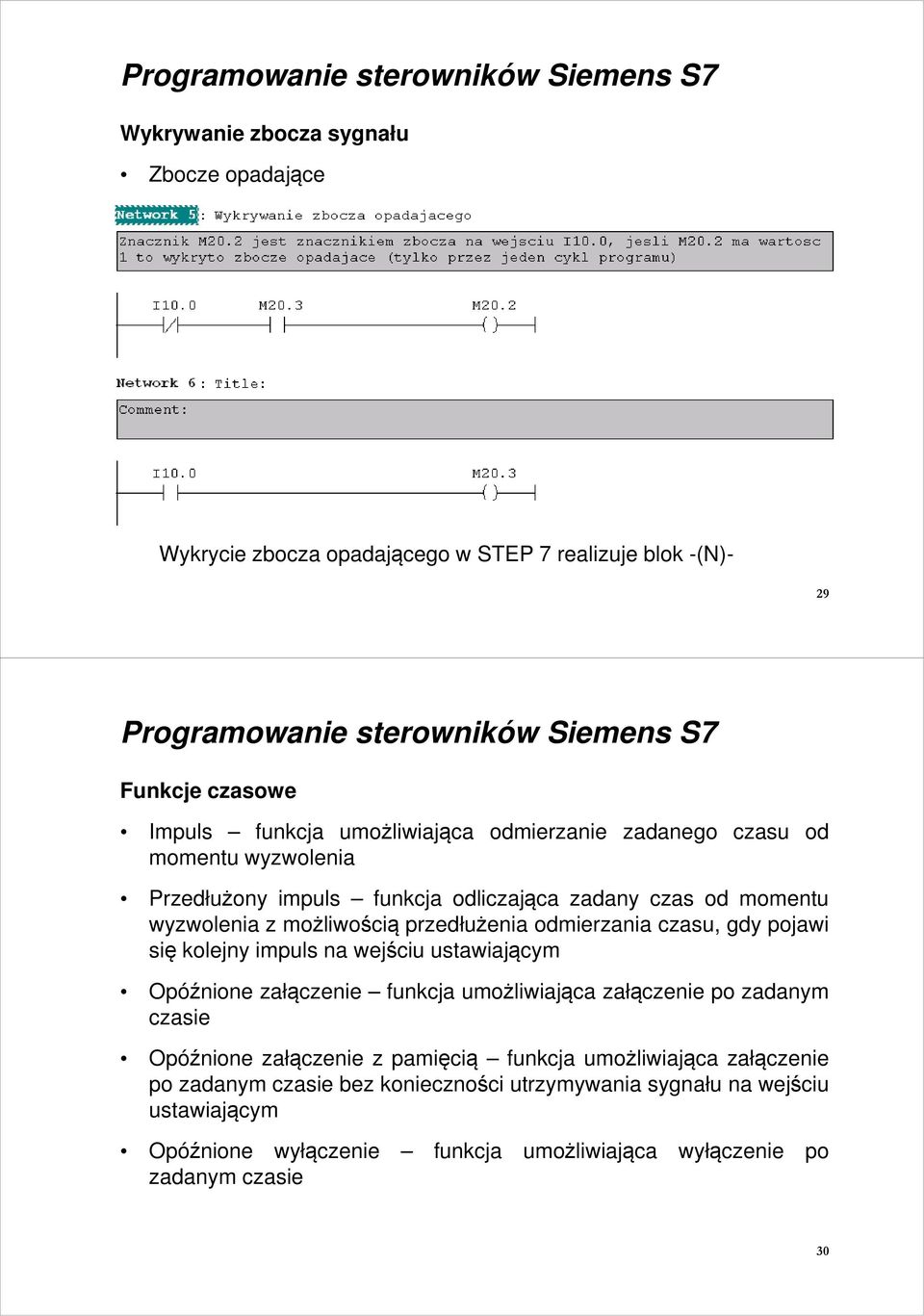 przedłużenia odmierzania czasu, gdy pojawi się kolejny impuls na wejściu ustawiającym Opóźnione załączenie funkcja umożliwiająca załączenie po zadanym czasie Opóźnione załączenie z