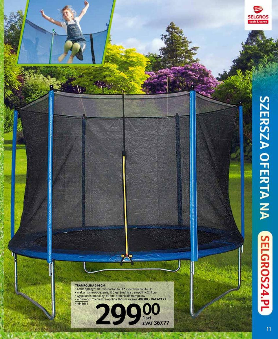 wysokość trampoliny: 60 cm drabinki do trampoliny w promocji również