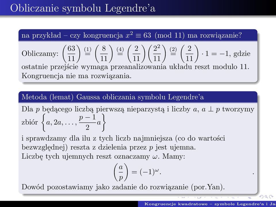 Kogruecja ie ma rozwiązaia.