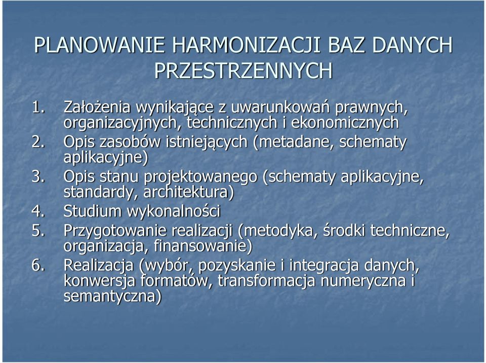 Opis zasobów istniejących (metadane, schematy aplikacyjne) 3.