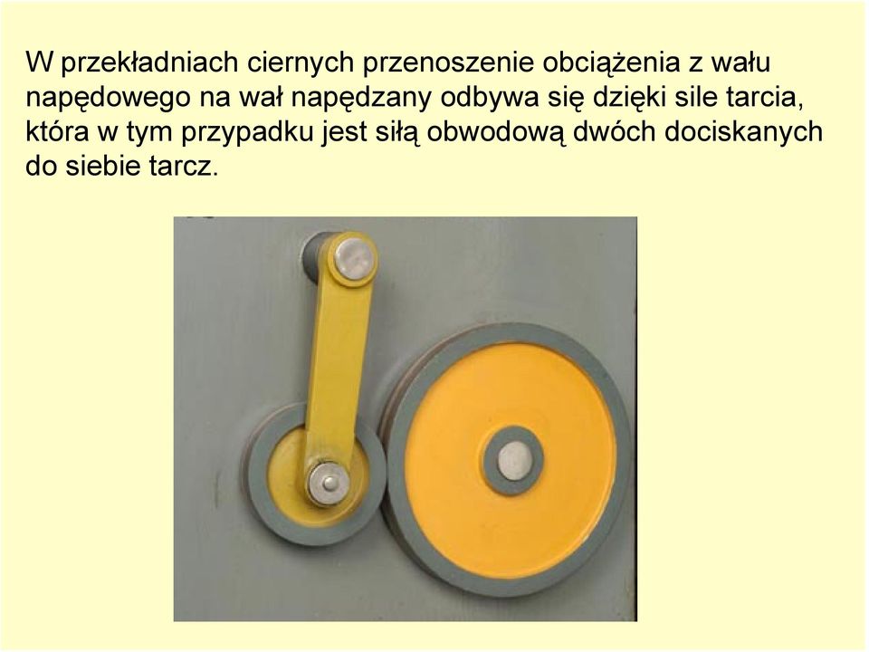 odbywa się dzięki sile tarcia, która w tym