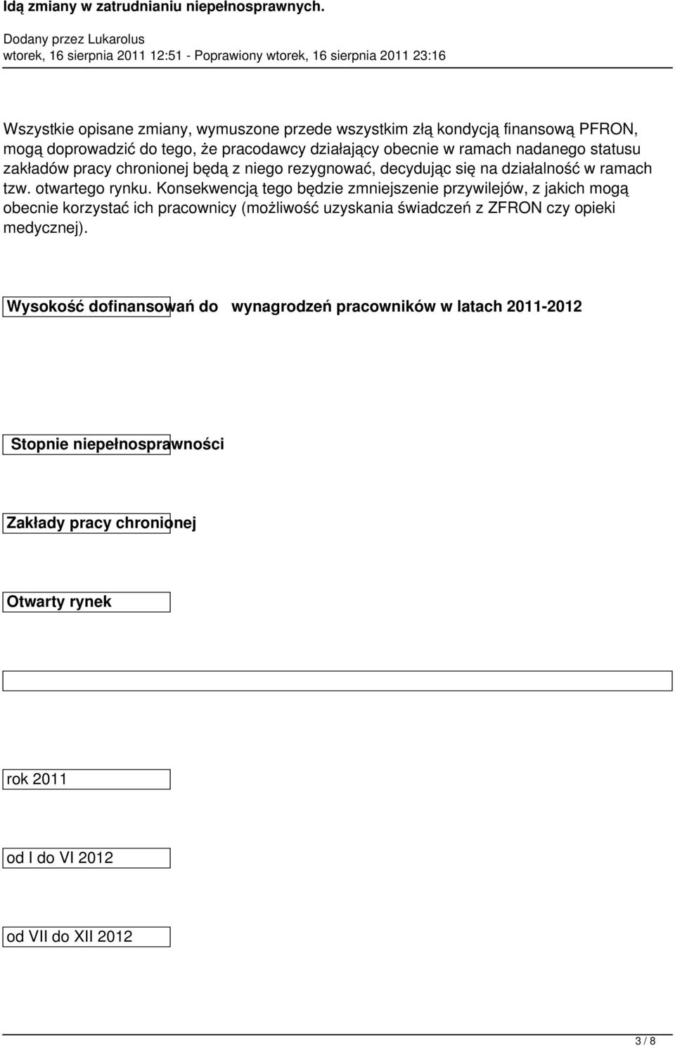 Konsekwencją tego będzie zmniejszenie przywilejów, z jakich mogą obecnie korzystać ich pracownicy (możliwość uzyskania świadczeń z ZFRON czy opieki