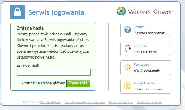 Przypomnienie hasła Każdy użytkownik, który zapomniał hasła może samodzielnie poprosić o przypomnienie klikając Nie pamiętasz hasła?