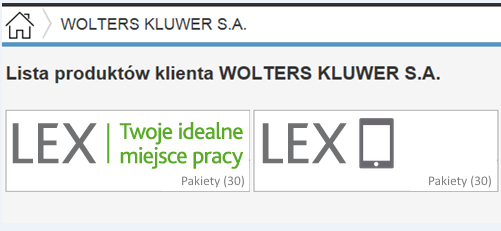 Dokąd prowadzi przycisk LEX Administracja Po kliknięciu na LEX-Administracja administrator licencji zobaczy: listę klientów (podmiotów), dla których ma uprawnienia do administrowania licencją (jeśli