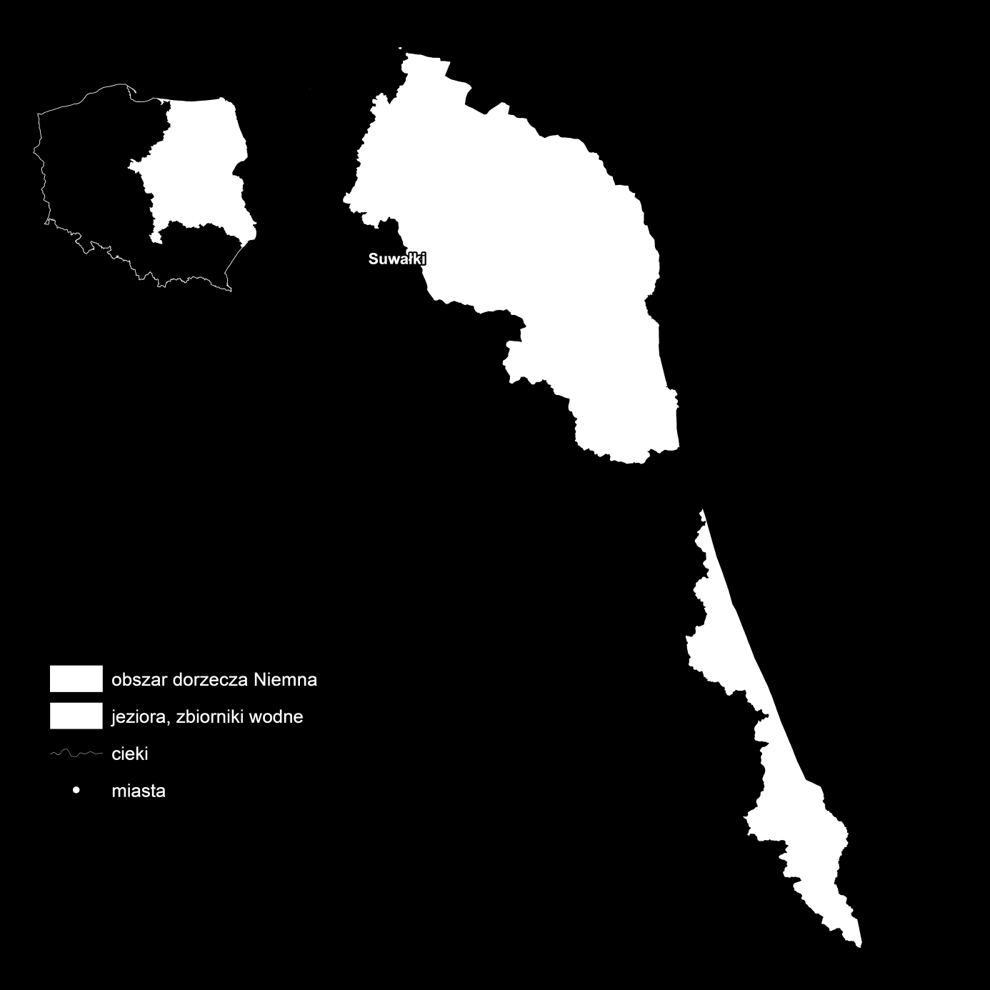 Obszar dorzecza Niemna względem obszaru