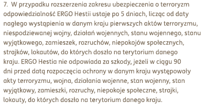 Terror 5 dni od wystąpienia w danym kraju pierwszych aktów terroryzmu Jeżeli w ciągu 90