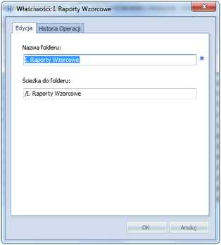 Rysunek 27 Właściwości folderu Stworzony folder można edytować, bądź usuwać za pomocą przycisków z grupy Foldery.