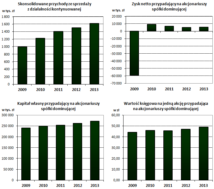 5. OMÓWIENIE PODSTAWOWYCH WIELKOŚCI EKONOMICZNO-FINANSOWYCH, UJAWNIONYCH W ROCZNYM SKONSOLIDOWANYM SPRAWOZDANIU FINANSOWYM Zestawienie podstawowych wielkości ekonomiczno-finansowych ujawnionych w