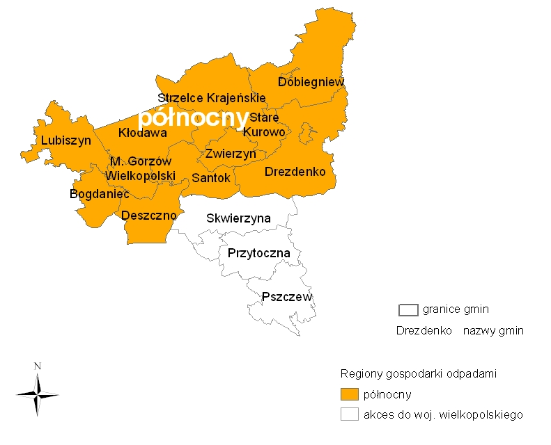 7.1.2. Region północny W niniejszym rozdziale przedstawiona została szczegółowa charakterystyka regionu północnego. Poniższa mapa przedstawia podział administracyjny regionu. Rysunek 17.