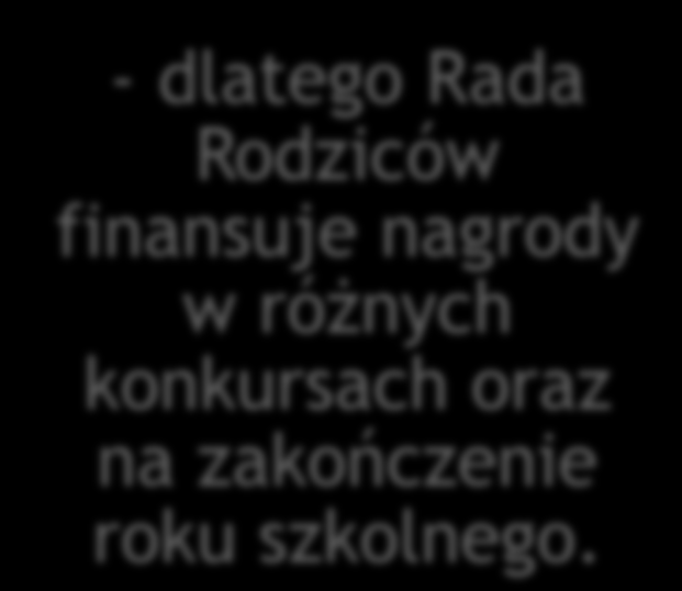 Dlaczego Rada Rodziców popiera konkursy i finansowanie nagród?