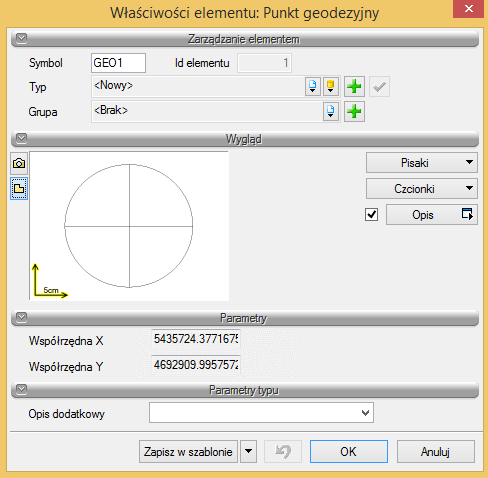 Raporty i Zestawienia Aby wprowadzić na rzut projektu obiekt Punkt geodezyjny, kliknij na ikonę: Program ArCADia: Wstążka Gaz Grupa logiczna Instalacje Gazowe Zewnętrzne Program AutoCAD lub