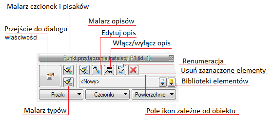 Opis i edycja obiektów Sposób drugi: Po wybraniu odpowiedniej ikony z paska narzędzi ArCADia-INSTALACJE WODOCIĄGOWE (programu (Rys. 6, Rys. 7 lub Rys.