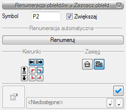 Opis i edycja obiektów Zawartość przenosi zawartość linii opisowych ustawioną w konfiguratorze opisów 6.2.2.1. Renumeracja obiektów w oknie modyfikacji opisów.