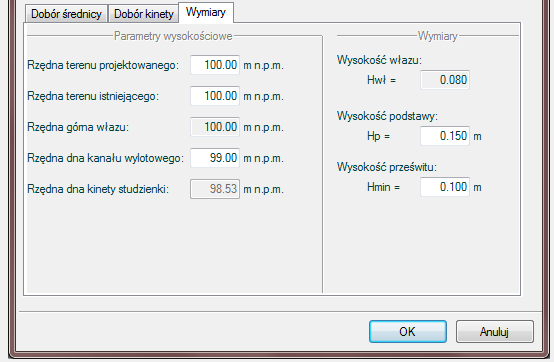 Zakładka ta służy do wprowadzania danych geometrycznych i wysokościowych obiektu. Informacje te pozwolą na automatyczne wygenerowanie odwzorowania graficznego obiektu na profilu i rzucie płaskim. Rys.
