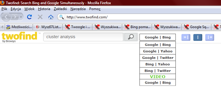 Twofind pozwala natomiast na konfrontację między Google, a niedawno zaprezentowaną wyszukiwarką Microsoftu, czyli Bing.