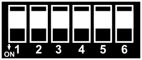 6. Ustawienia przełączników Przełącznik Funkcja Opis 1 modułu +1 2 modułu +2 3 modułu +4 4 modułu +8 5 modułu +16 6 Ustawienia domyślne modułu Ustawienie adresu modułu w