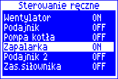 Kalibracja Zasypać zasobnik paliwa do poziomu, który odpowiada pełnemu załadunkowi, po czym ustawić wartość parametru: Poziom paliwa Kalibr.