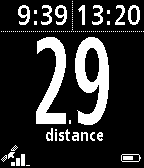 Kalibracja zegarka na zakończenie aktywności Treadmill (Bieżnia) Za każdym razem po zakończeniu aktywności Bieżnia na ekranie zegarka wyświetla się pytanie, czy chcesz skalibrować pomiar odległości