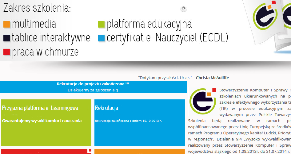 Projekt Kompetentny e-nauczyciel Projekt