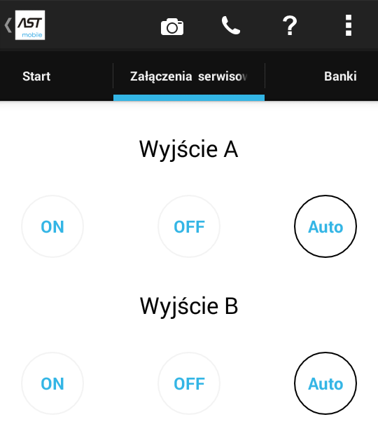 AUTO wyjście pracuje automatycznie zgodnie z ustawionymi przedziałami załączeń oraz włączeń dla każdego dnia tygodnia.