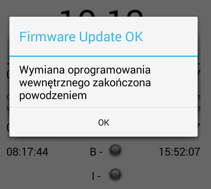 Postęp wymiany oprogramowania będzie wskazywał pasek postępu, rysunek poniżej.