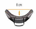 b) Pomiar wózka: Od zewnętrznej rurki ramy do zewnętrznej rurki ramy.