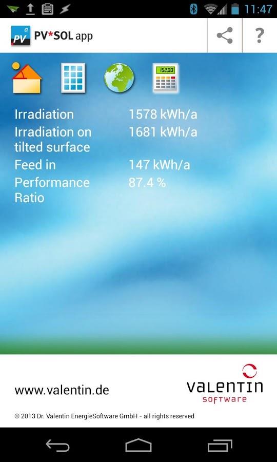 Narzędzia analizy potencjału PV Aplikacje mobilne PV*SOL (Android) zdjęcia: