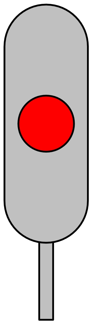 Sygnały nadawane przez semafory 1) Sygnał S 1 Stój" 2) Sygnał S 2 Jazda z największą dozwoloną prędkością" Jedno czerwone światło ciągłe na semaforze Jedno zielone światło ciągłe na semaforze Sygnały
