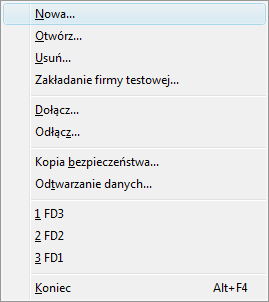 Rys. 1 Okno programu Sage Symfonia 2.0 Finanse i Księgowość tryb Bez firmy 3.1.3 Funkcje dostępne w trybie Bez firmy W trakcie pracy Bez firmy możesz wykonywać podstawowe czynności związane z administrowaniem danymi firmy.