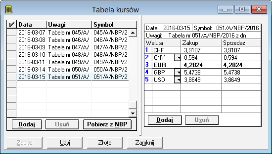 Rys. 197 Wprowadzanie danych dla dokumentu specjalnego typu sprzedaż w walucie obcej z oknem Wybrana waluta Zasady postępowania przy wprowadzaniu dokumentu specjalnego typu sprzedaż w walucie obcej